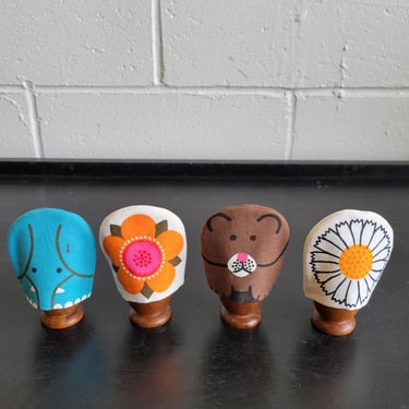 Set of Four Danish Teak Egg Cups