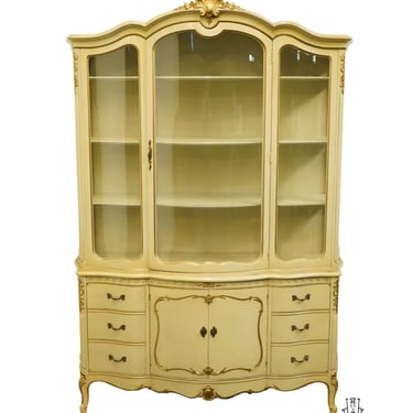 DREXEL FURNITURE Cream / Off White & Gold French Provincial 56