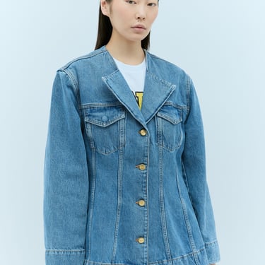 Ganni Women Cutline Denim Blazer