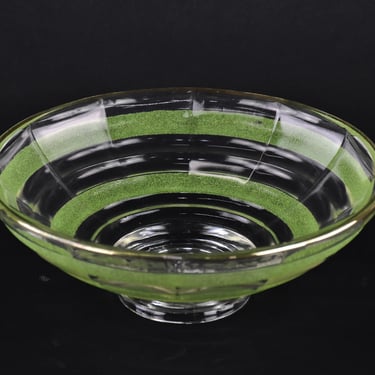 Vintage Hollywood Regency Glass Serving Bowl 