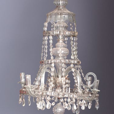 18th Century French Crystal Chandelier with Blown Arms & Cups