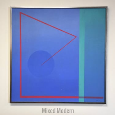 Cubist Geometric Signed  Painting 