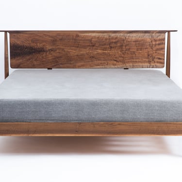 Solid Wood Platform Bed | Mid Century Modern Platform Bed | Solid Walnut King Platform Storage Bed | Storage Bed Frame Option | Bed No.5 