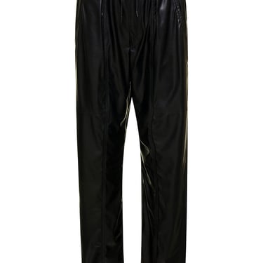 Isabel Marant Etoile Women 'Brina' Black Pants With Drawstring Closure In Shiny Faux Leather Woman