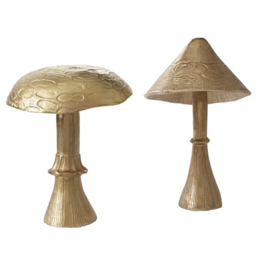 Enchanting Gold Mushroom Sculpture