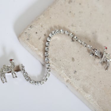 50s rhinestone camel sweater chain | 1950s sweater clip 