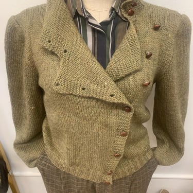 Hand knit wool cardigan 