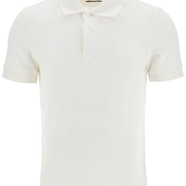 Tom Ford White Cotton Polo With Classic Collar Men