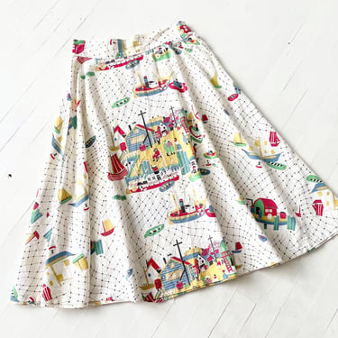 1950s Novelty Print Circle Skirt 