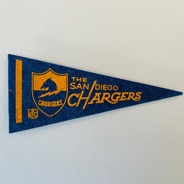 Vintage Small San Diego Chargers 9 Inch NFL Pennant 