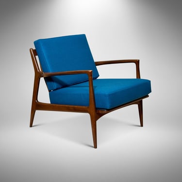 Vintage Danish Kofod Larsen for Selig Walnut Lounge Chair - Mid Century Modern Scandinavian Furniture 