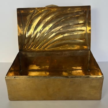 Vintage Large Brass Box, Brass Jewelry Box, Made in India, Large Brass Box, Mid Century Home Decor, Indian Home Decor, Decorative Box 