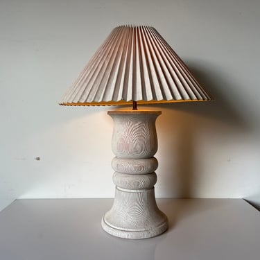 1980's Vintage Faux Bois Plaster Table Lamp 