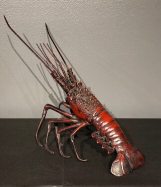 Japanese lacquered Metal Lobster Okimono
