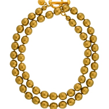 Karl Lagerfeld Vintage Bronzed Baroque Pearl Long Necklace