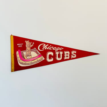 Vintage Chicago Cubs Wrigley Field Pennant 