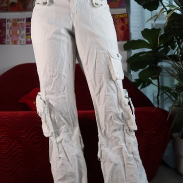 Vintage 2000s White Cargo Pants