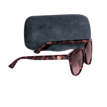 Gucci - Brown Tortoise Round Sunglasses
