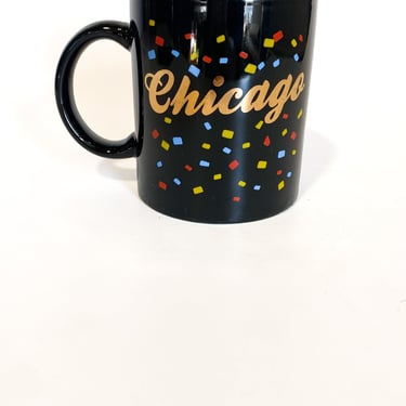 Black Chicago Confetti Mug