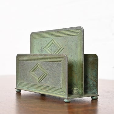 Tiffany Studios New York Graduate Pattern Bronze Letter Rack