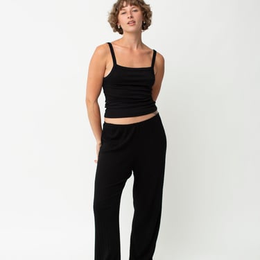 The Pointelle Simple Crop Pant