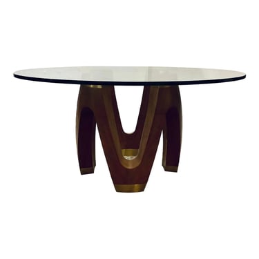Global Views Mod Wood and Gold Wave Dining Table