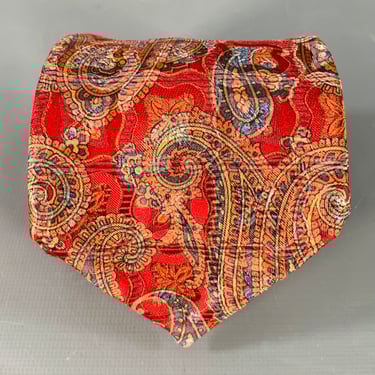 ROBERT TALBOTT Red Orange Paisley Silk Tie