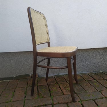 Vintage Thonet Bentwood Prague Chair by Josef Hoffman design, 1970s Mundus Florijan Bobic Production, bentwood dining chairs, NEW rattan 