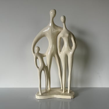 1970's Vintage Modernist Abstract Family Sculpture By Austin Prod. 