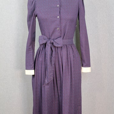 1980s Laura Ashley Bluebonnet Dress - Peter Pan Collar - Cottage Core - Prairie Dress 