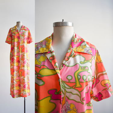 Vintage 1960s Peter Max Style House Dress or Jacket 