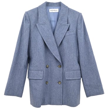 Yves Saint Laurent Double Breasted Jacket Light Blue #38