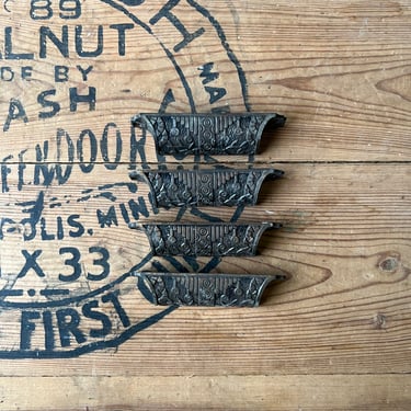Set of 4 1890s Cast Iron Drawer Pulls 