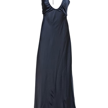 A.L.C. - Black "Sienna" Halter Neck Satin Midi Dress Sz 4