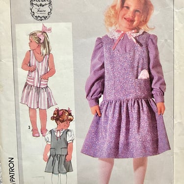 Vintage Sewing Pattern, Gunne Sax, Prairie Dress, Pinafore, Sun Dress, Complete with Instructions, Simplicity, Child Size 