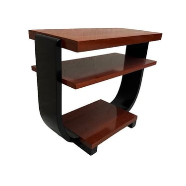 Two-Tone Geometric Art Deco Side Table by Gilbert Rohde for Brown Saltman 