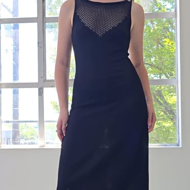 Slinky Knit Cutout Black Dress