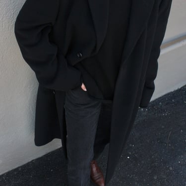 Vintage Classic Black Wool Coat