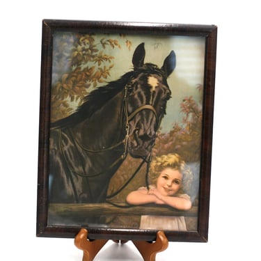 vintage Roth Clark Stone Litho Horse portrait 