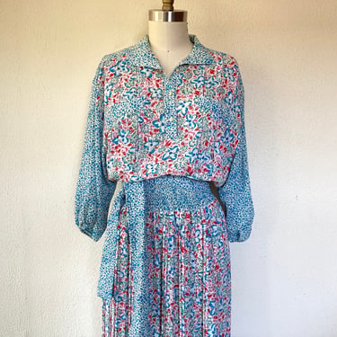 1980s Diane Freis floral dress 