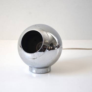 Vintage Chrome Metal Eyeball Lamp in the Style of Lamps by George Kovacs 