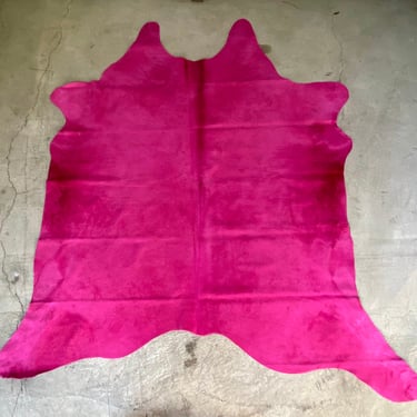 Hot Pink Dyed Natural Brazilian Cowhide 7' 8