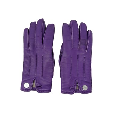 Hermes Purple Leather Gloves