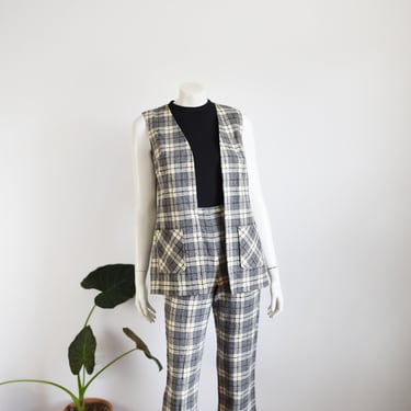 Pendleton 1970s Plaid Vest and Pants - S 