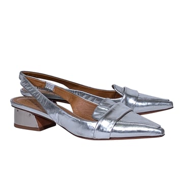 Tory Burch - Silver Metallic Slingback Low Pumps Sz 5.5