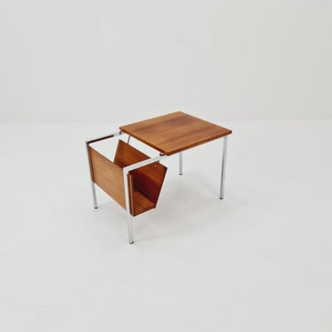 Danish Mid century teak side table with magazine rack, 1960s 