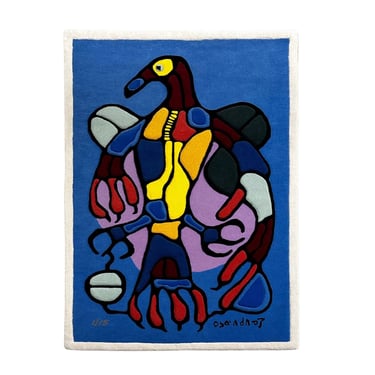 Norval Morrisseau "Astral Thunderbird" Wall Hanging Tapestry Signed, 1970