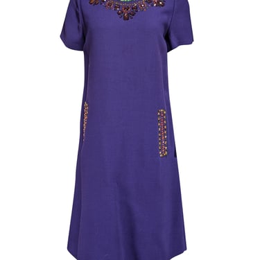 Kate Spade - Dark Purple Embellished Dress Sz 10