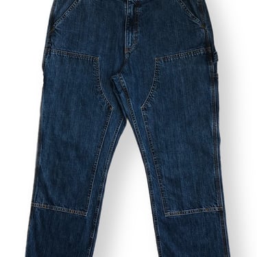 Y2K/00s Carhartt Double Knee Loose Fit Dark Blue Denim Jeans Size W33 L30 
