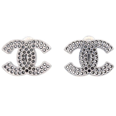 Chanel CC Earrings Clip-On Silver 03P